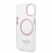 Guess Transparent MagSafe-kompatibelt fodral för iPhone 14 Plus Pink
