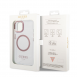Guess Transparent MagSafe-kompatibelt fodral för iPhone 14 Plus Pink