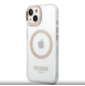 Guess Transparent MagSafe-kompatibelt fodral för iPhone 14 Plus Gold