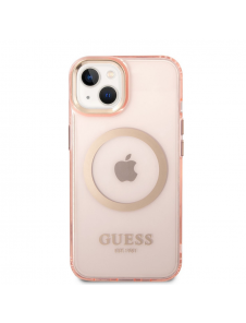 Guess Translucent MagSafe-kompatibelt fodral till iPhone 14 Plus Pink