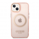Guess Translucent MagSafe-kompatibelt fodral till iPhone 14 Plus Pink