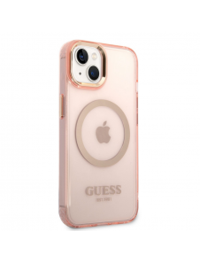Guess Translucent MagSafe-kompatibelt fodral till iPhone 14 Plus Pink