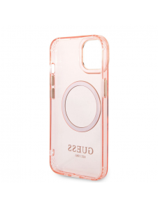 Guess Translucent MagSafe-kompatibelt fodral till iPhone 14 Plus Pink