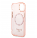 Guess Translucent MagSafe-kompatibelt fodral till iPhone 14 Plus Pink