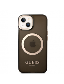 Guess Translucent MagSafe-kompatibelt fodral för iPhone 14 Plus Svart
