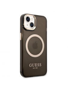 Guess Translucent MagSafe-kompatibelt fodral för iPhone 14 Plus Svart