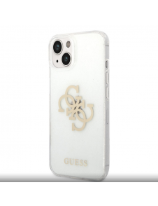 Guess TPU Big 4G Full Glitter Fodral för iPhone 14 Plus Transparent