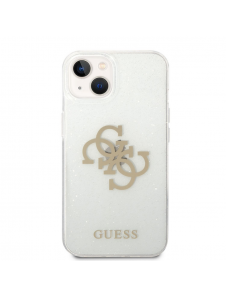 Guess TPU Big 4G Full Glitter Fodral för iPhone 14 Plus Transparent