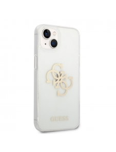 Guess TPU Big 4G Full Glitter Fodral för iPhone 14 Plus Transparent