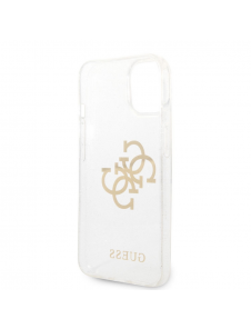 Guess TPU Big 4G Full Glitter Fodral för iPhone 14 Plus Transparent