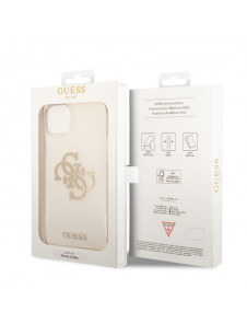 Guess TPU Big 4G Full Glitter Fodral för iPhone 14 Plus Transparent
