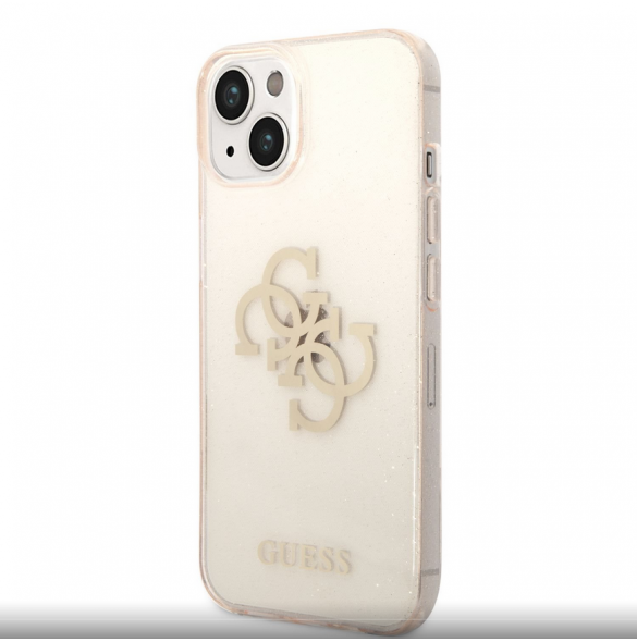 Guess TPU Big 4G Full Glitter-fodral för iPhone 14 Plus Gold