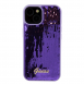 Guess Sequin Script Logofodral för iPhone 15 Plus Lila