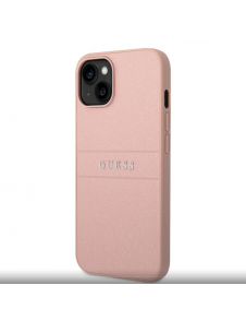 Guess PU Läder Saffiano-fodral till iPhone 14 Plus Rosa