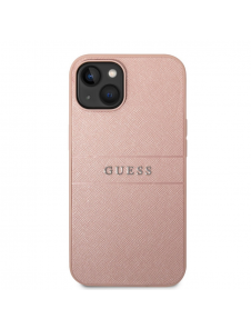 Guess PU Läder Saffiano-fodral till iPhone 14 Plus Rosa