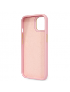Guess PU Croco med Metal Camera Outline-fodral för iPhone 14 Plus Rosa