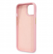 Guess PU Croco med Metal Camera Outline-fodral för iPhone 14 Plus Rosa
