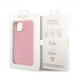 Guess PU Croco med Metal Camera Outline-fodral för iPhone 14 Plus Rosa