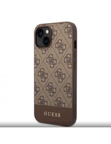 Guess PU 4G Stripe-fodral till iPhone 14 Plus Brun