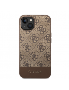 Guess PU 4G Stripe-fodral till iPhone 14 Plus Brun