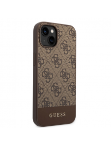 Guess PU 4G Stripe-fodral till iPhone 14 Plus Brun