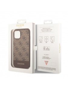 Guess PU 4G Stripe-fodral till iPhone 14 Plus Brun