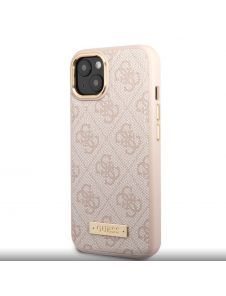 Guess PU 4G MagSafe-kompatibelt fodral för iPhone 14 Plus Rosa