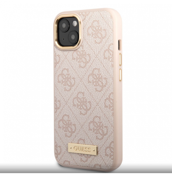 Guess PU 4G MagSafe-kompatibelt fodral för iPhone 14 Plus Rosa