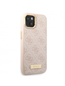 Guess PU 4G MagSafe-kompatibelt fodral för iPhone 14 Plus Rosa