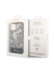 Guess PC/TPU Toile De Jouy-fodral till iPhone 14 Plus Grå