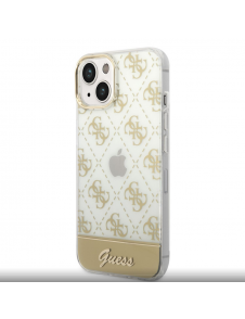 Guess PC/TPU Peony Glitter Script Logofodral för iPhone 14 Plus Gold