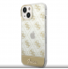Guess PC/TPU Peony Glitter Script Logofodral för iPhone 14 Plus Gold