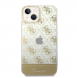 Guess PC/TPU Peony Glitter Script Logofodral för iPhone 14 Plus Gold