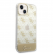 Guess PC/TPU Peony Glitter Script Logofodral för iPhone 14 Plus Gold