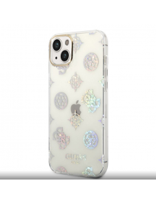 Guess PC/TPU Peony Glitter-fodral till iPhone 14 Plus White