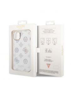 Guess PC/TPU Peony Glitter-fodral till iPhone 14 Plus White