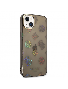 Guess PC/TPU Peony Glitter-fodral för iPhone 14 Plus Svart