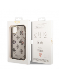 Guess PC/TPU Peony Glitter-fodral för iPhone 14 Plus Svart