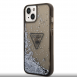 Guess PC/TPU Liquid Glitter Triangle Logo-fodral för iPhone 14 Plus Svart