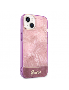 Guess PC/TPU Jungle Case för iPhone 14 Plus Pink