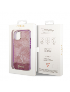 Guess PC/TPU Jungle Case för iPhone 14 Plus Pink