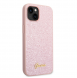 Guess PC/TPU Glitter Flakes metalllogofodral för iPhone 14 Plus Rosa