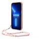 Guess PC/TPU Camera Outline Translucent Fodral med rem för iPhone 14 Plus Pink