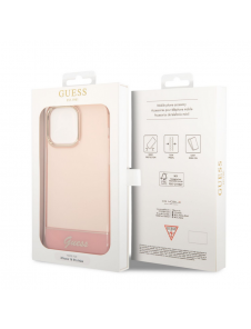 Guess PC/TPU Camera Outline Translucent Fodral för iPhone 14 Pro Max Rosa