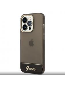 Guess PC/TPU Camera Outline Translucent Fodral för iPhone 14 Pro Max Svart