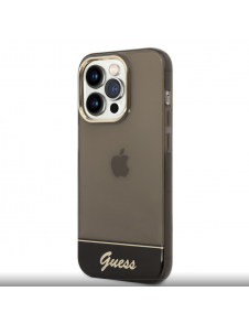 Guess PC/TPU Camera Outline Translucent Fodral för iPhone 14 Pro Max Svart