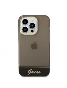 Guess PC/TPU Camera Outline Translucent Fodral för iPhone 14 Pro Max Svart