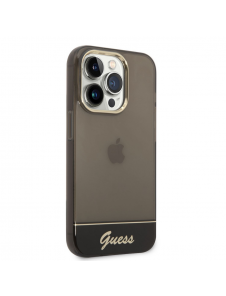 Guess PC/TPU Camera Outline Translucent Fodral för iPhone 14 Pro Max Svart