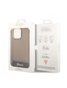 Guess PC/TPU Camera Outline Translucent Fodral för iPhone 14 Pro Max Svart