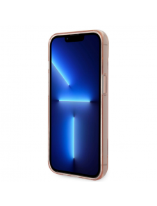 Guess PC/TPU Camera Outline Translucent Fodral för iPhone 14 Plus Rosa